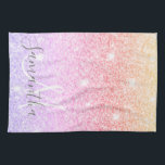 Modern Colorful Glitter Sparkles Personalized Name Kitchen Towel<br><div class="desc">Modern Colorful Glitter Sparkles Personalized Name</div>