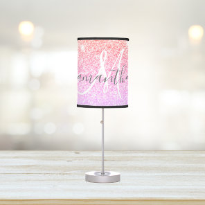 Modern Colorful Glitter Sparkles Personalized Name Table Lamp