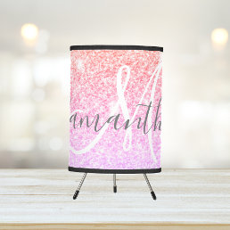Modern Colorful Glitter Sparkles Personalized Name Tripod Lamp