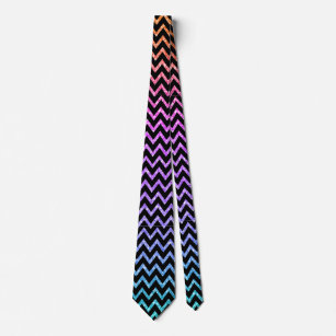 Modern Colorful Glitter Texture Black Chevron Tie