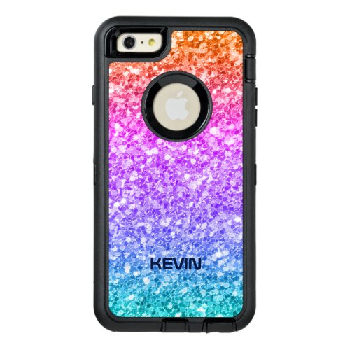 Modern Colorful Glitter Texture Pattern OtterBox Defender iPhone Case