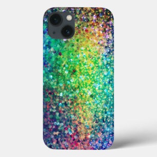 Modern Colorful Glitter Texture Print GR1 iPhone 13 Case