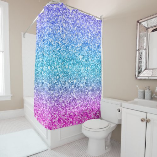 Modern Colorful Glitter Texture Print Shower Curtain