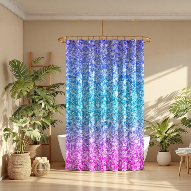 Modern Colorful Glitter Texture Print Shower Curtain (Creator Uploaded)