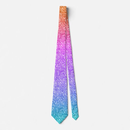 Modern Colorful Glitter Texture Print Tie