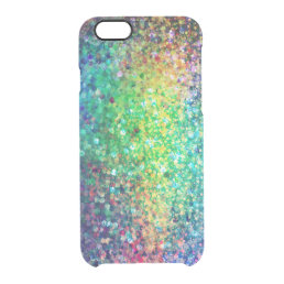 Modern Colorful Glitter Texture Print Clear iPhone 6/6S Case