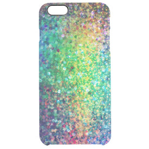 Modern Colorful Glitter Texture Print Clear iPhone 6 Plus Case
