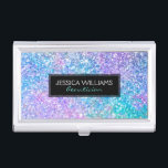 Modern Colorful Glitter With Black Accent Case For Business Cards<br><div class="desc">Elegant modern trendy colorful color mix glitter texture print with black accent customizable business card holder. Matching business card,  letterhead etc. Please request any product in this design if you can't find it.
We are here to assist you customizing any of our design.</div>