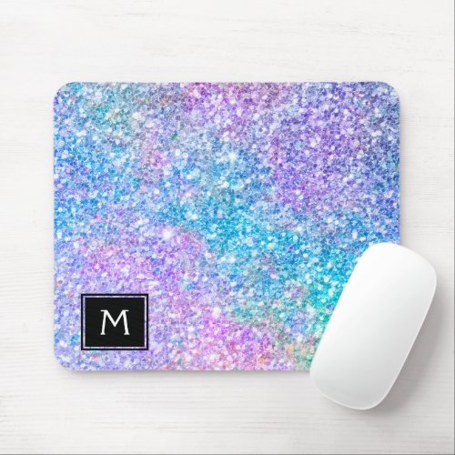 Modern Colorful Glitter With Black Accent Mouse Pad