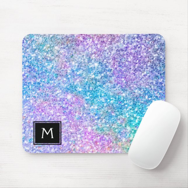 Modern Colorful Glitter With Black Accent Mouse Pad (With Mouse)