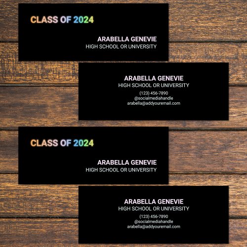 Modern Colorful Glow Graduation Name Card