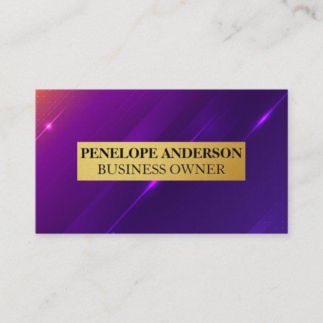 Modern Colorful Gradient Background | Gold Metal Business Card (Front)
