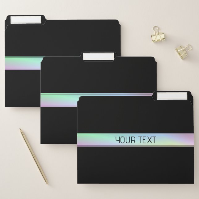 Modern Colorful Gradient & Editable Text File Folder (Set)