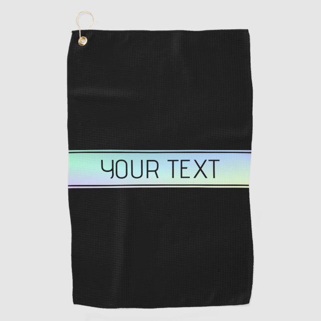 Modern Colorful Gradient & Editable Text Golf Towel (Front)