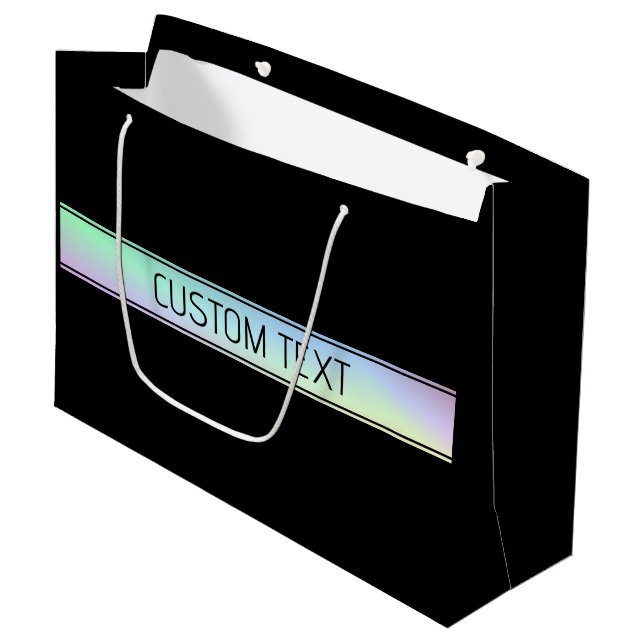 Modern Colorful Gradient & Editable Text Large Gift Bag (Front Angled)