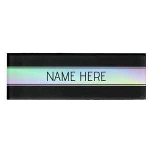 Modern Colorful Gradient & Editable Text Name Tag