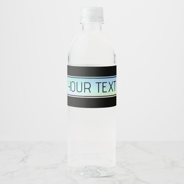 Modern Colorful Gradient & Editable Text Water Bottle Label (Front)