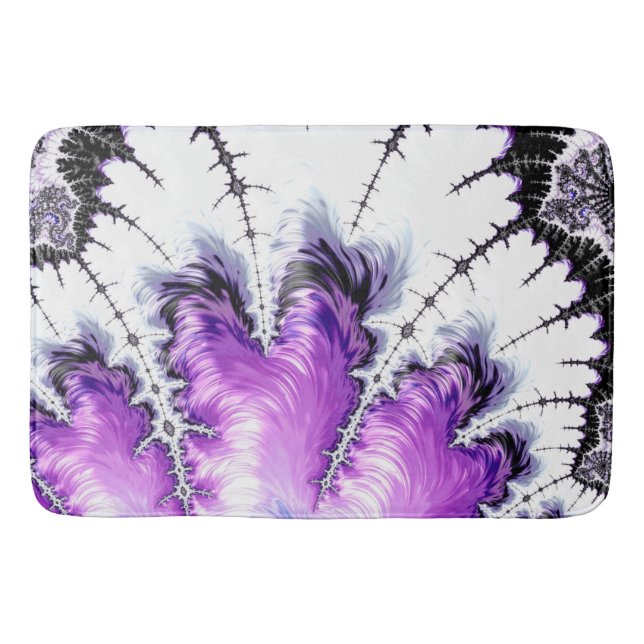Modern Colorful Gradient Fractal Art Bath Mat (Front)