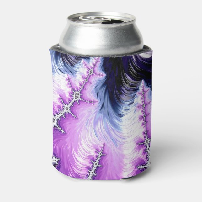 Modern Colorful Gradient Fractal Art Can Cooler (Can Back)