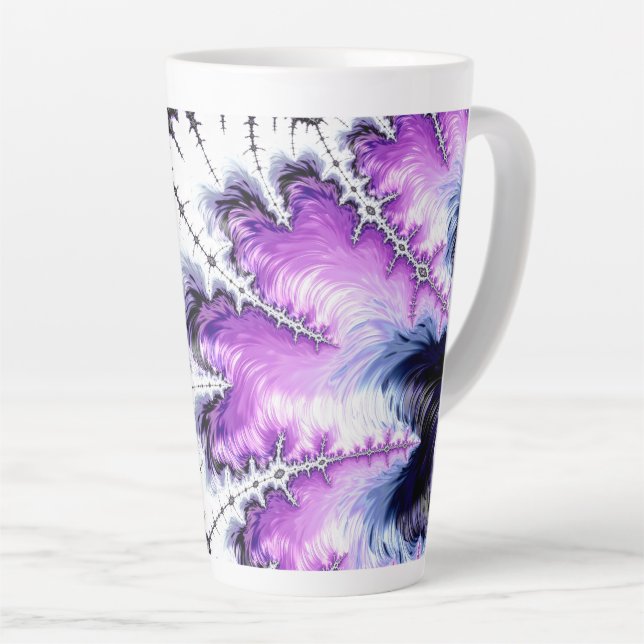 Modern Colorful Gradient Fractal Art Latte Mug (Right Angle)