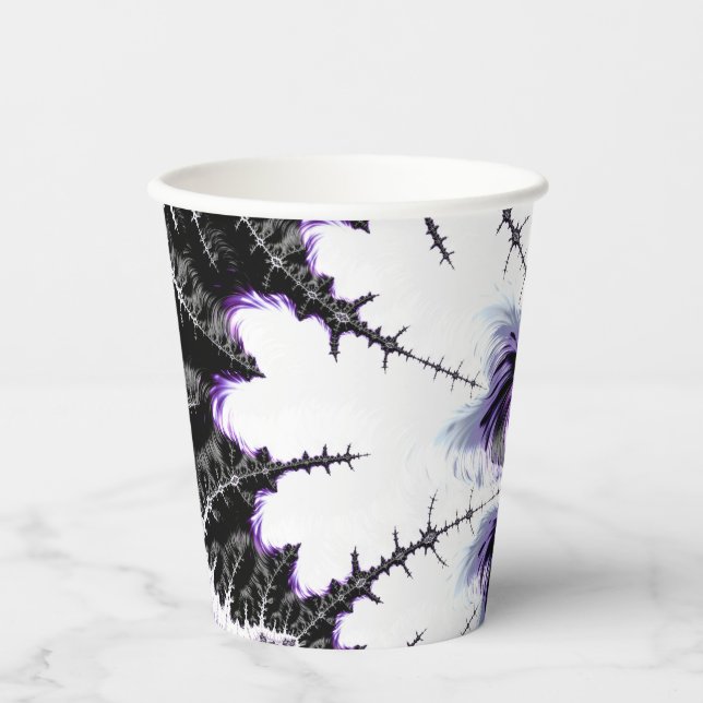 Modern Colorful Gradient Fractal Art Paper Cups (Front)