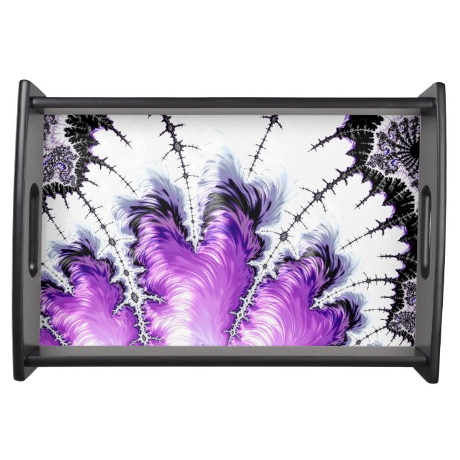 Modern Colorful Gradient Fractal Art Serving Tray (Front)