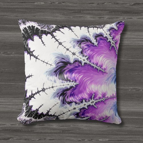 Modern Colorful Gradient Fractal Art Throw Pillow