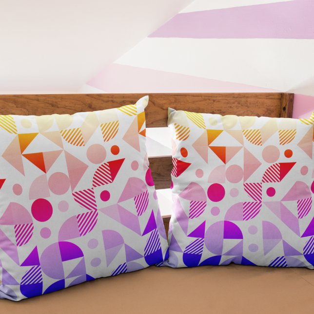 Modern Colorful Gradient Geometric Pattern Throw Pillow (Creator Uploaded)