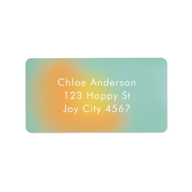 Modern Colorful Gradient Ombré Mint Orange Address Label (Front)