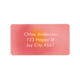 Modern Colorful Gradient Ombré Pink Orange Address Label