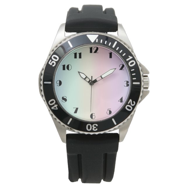 Modern colorful gradient Watercolor Rainbow Watch (Front)