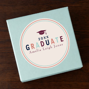 Modern Colorful Graduation Envelope Sticker