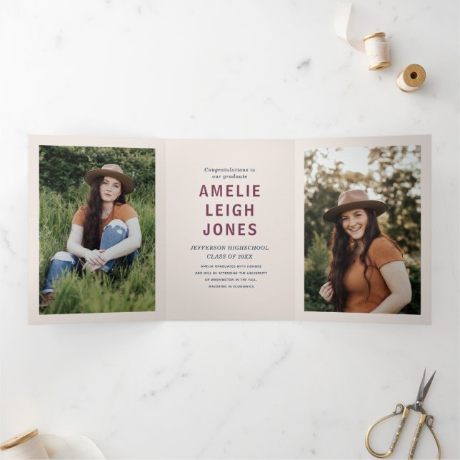 Modern Colorful Graduation Party  Tri-Fold Invitation (Inside)