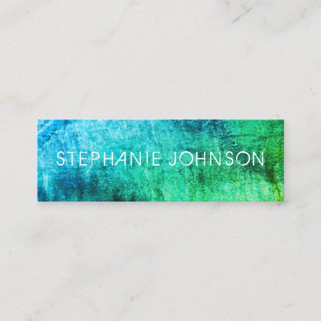 Modern Colorful Grunge and text Mini Business Card (Front)
