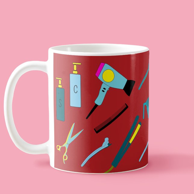 Modern Colorful Hairstylist Tools Beauty Kit Mug (Hairstylist mug)