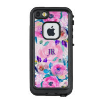 Modern Colorful Hand Drawn Flowers Collage LifeProof FRĒ iPhone SE/5/5s Case