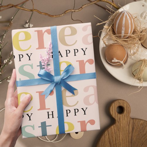 Modern Colorful Happy Easter  Wrapping Paper