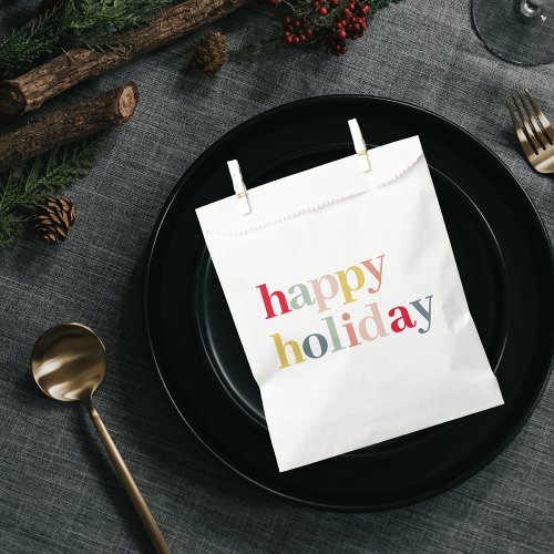 Modern Colorful Happy Holiday Favor Bag