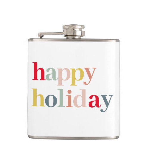 Modern Colorful Happy Holiday Flask