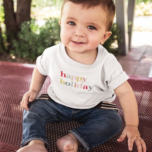 Modern Colorful Happy Holiday Toddler T_shirt