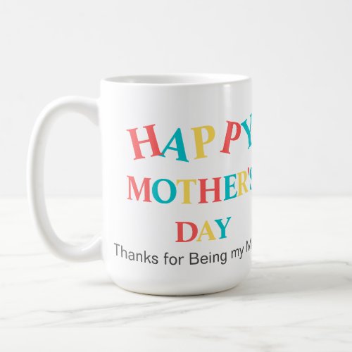 Modern Colorful Happy Mothers Day Photo  Coffee Mug