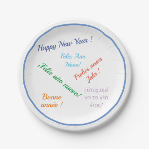 Modern colorful Happy new year party Paper Plates