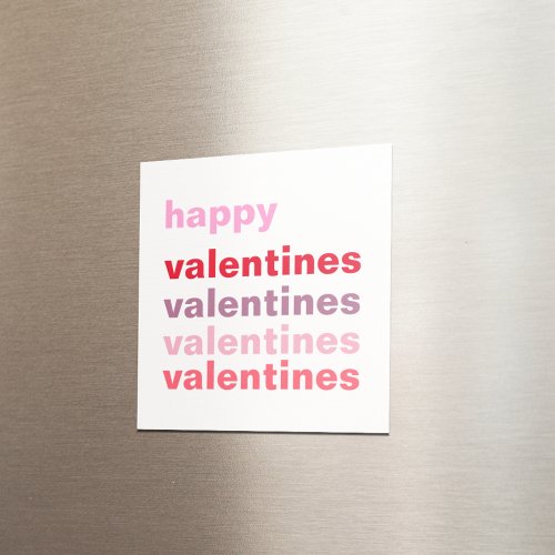 Modern Colorful Happy Valentines Gift Magnet