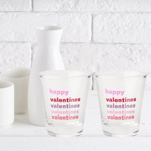 Modern Colorful Happy Valentines Gift Shot Glass