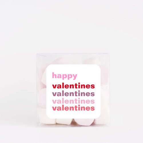 Modern Colorful Happy Valentines Gift Square Sticker