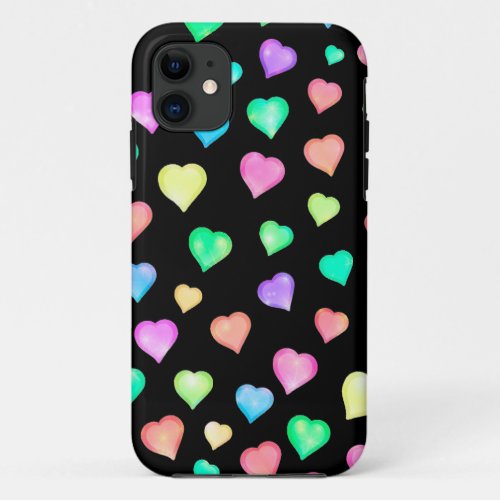 Modern Colorful Heart Pattern iPhone 11 Case