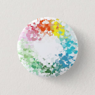 Modern Colorful Hearts Custom Blank Template Button