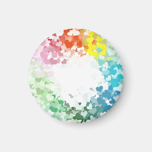 Modern Colorful Hearts Custom Blank Template Magnet (Front)