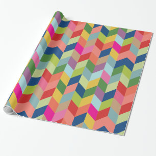 Modern Colorful Herringbone Gift Wrap