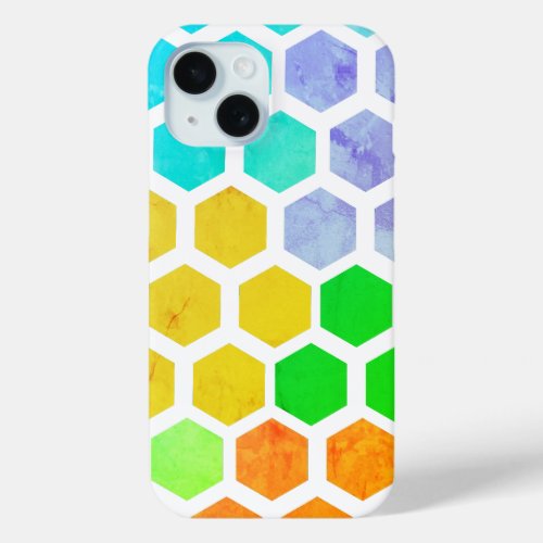 Modern Colorful Hexagonal iPhone Case